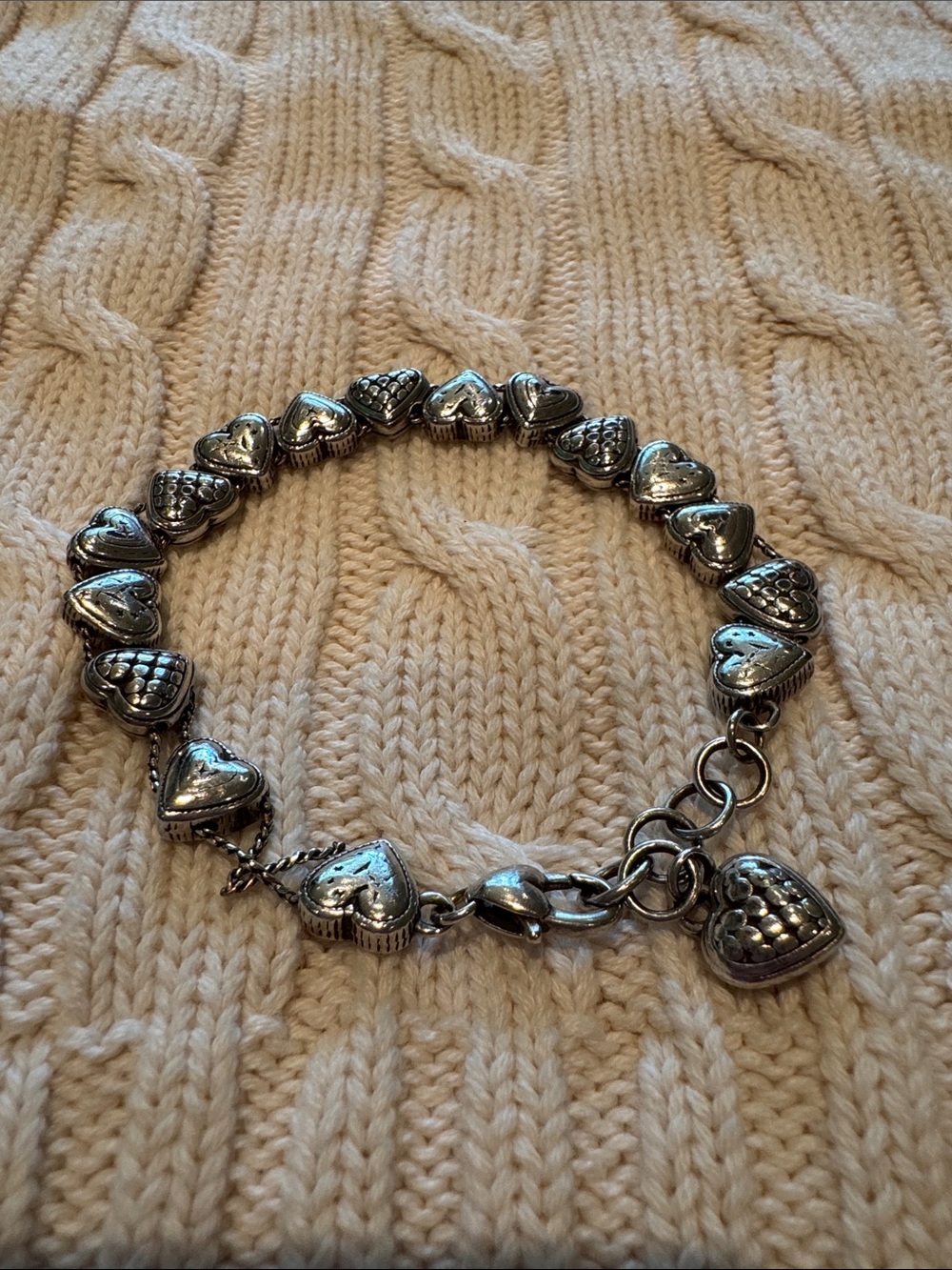 Brighton Silver Heart Link Bracelet - Women's Jewelry